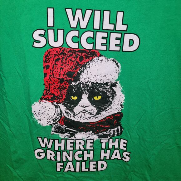 Ripple Junction Graphic Tee Grumpy Cat I Will Succeed Green - Size XL - Picture 1 of 4